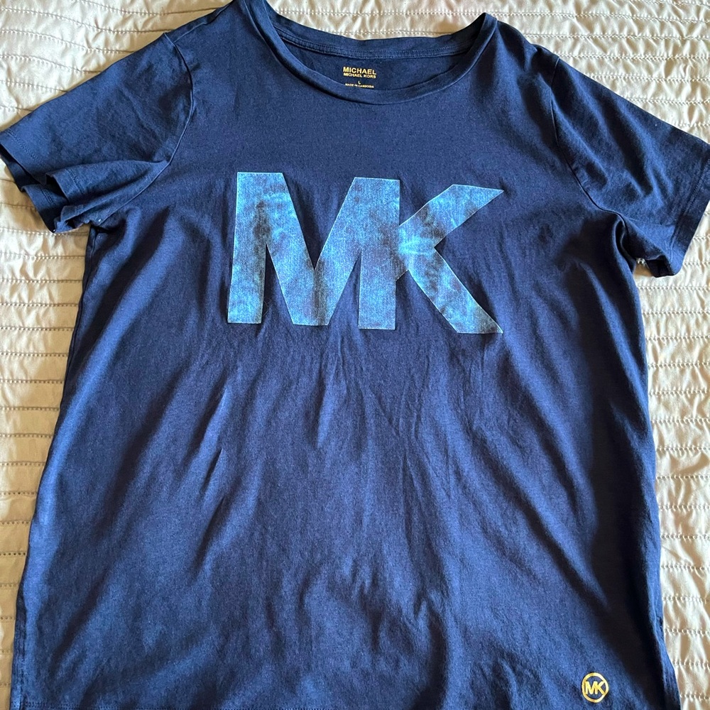 Worn once! Womens Michael Kors Navy Blue T-shirt Size L
